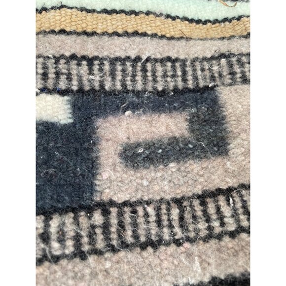Vintage 1960s Alpaca Wool Saddle Blanket Rug Southwestern - Picture 4 of 14